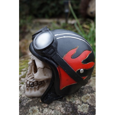 67053  FIGURINE TETE  DE MORT CRANE CASQUE MOTO HARLEY  GOTHIQUE  HEROIC FANTASY