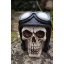 67053  FIGURINE TETE  DE MORT CRANE CASQUE MOTO HARLEY  GOTHIQUE  HEROIC FANTASY