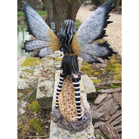 15420 SPLENDIDE GRANDE FIGURINE STATUETTE FEE ELFE LEOPARD