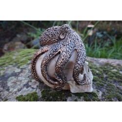 SK261 TETE MORT PIEUVRE   FIGURINE  CRANE OCTOPUS  SQUELETTE    GOTHIQUE SKULL