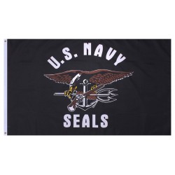 135  DRAPEAU  US NAVY SEALS USA MARINE    90X150 NEUF AVEC OEILLET DE FIXATION 