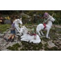 96163 QUATRE FIGURINE TROLL ELFE PIXIE AVEC LICORNE PIXIES FARFADET DERNIER
