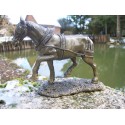 RE0071 FIGURINE STATUETTE REPRODUCTION CHEVAL CLYDESDALE STYLE BRONZE