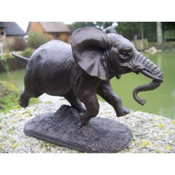 RE0073 ELEPHANT DU SENEGAL DE BARYE REPRODUCTION FIGURINE STATUETTE