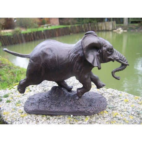 RE0073 ELEPHANT DU SENEGAL DE BARYE REPRODUCTION FIGURINE STATUETTE