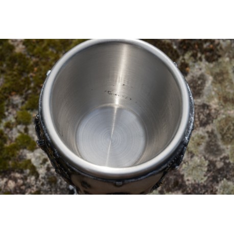 67077  CALICE CIBOIRE  VERRE  TETE MORT CRANE   STEAMPUNK   GOTHIQUE TASSE