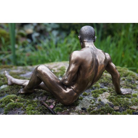 708.5076 FIGURINE STATUETTE HOMME NU MASCULIN POSE SEXY LGBT  GAY  STYLE  BRONZE