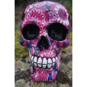 67092 FIGURINE CRANE  IMITATION FLEUR  TETE DE MORT GOTHIQUE SKULL GOTH  CRANIO