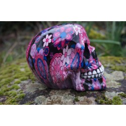 67092 FIGURINE CRANE  IMITATION FLEUR  TETE DE MORT GOTHIQUE SKULL GOTH  CRANIO