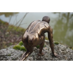 708.5115 FIGURINE STATUETTE HOMME NU MASCULIN POSE SEXY LGBT  GAY  STYLE  BRONZE
