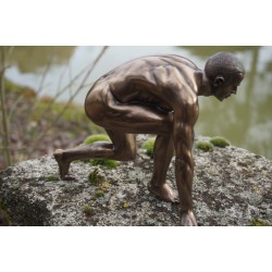 708.5115 FIGURINE STATUETTE HOMME NU MASCULIN POSE SEXY LGBT  GAY  STYLE  BRONZE