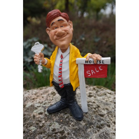 841.1008 FIGURINE METIER CARICATURE AGENT IMMOBILIER AGENCES PLAZA CENTURY ORPI