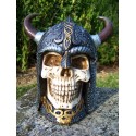 HF0608 CRANE TETE DE MORT CELTIQUE AVEC CASQUE HEROIC FANTASY FIGURINE