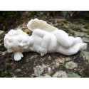 HF1146 DEUX FIGURINE STATUETTE ANGE BLANC ENDORMI MYSTIQUE MYTHOLOGIE 20%