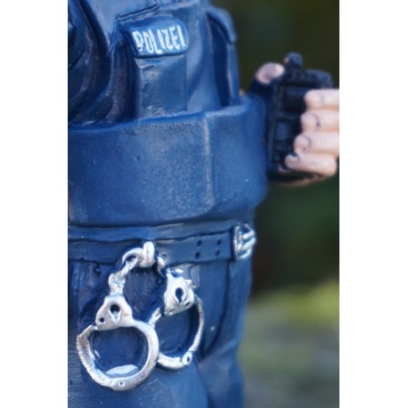 Figurine Drôle Professions Police avec moustache qui émet un ticket -  Taille 7x7x15 cm