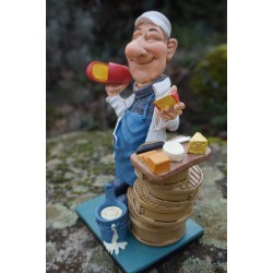 841.992 FIGURINE METIER CARICATURE FROMAGER FROMAGE CREMIER HUMORISTIQUE 17CM