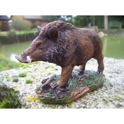 NA0637 FIGURINE STATUETTE SANGLIER GIBIER CHASSE A COURS