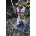 HF1690 FIGURINE TEMPLIER MEDIEVAL AGENOUILLE HISTOIRE CHATEAU CHEVALIER 15 CM