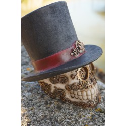 67100 TETE MORT FIGURINE CRANE CHAPEAU  STEAMPUNK  HEROIC  GOTHIQUE  ALCHEMY