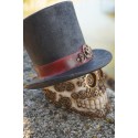 67100 TETE MORT FIGURINE CRANE CHAPEAU  STEAMPUNK  HEROIC  GOTHIQUE  ALCHEMY