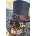 67100 TETE MORT FIGURINE CRANE CHAPEAU  STEAMPUNK  HEROIC  GOTHIQUE  ALCHEMY