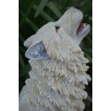 816.1790 TRES  GRAND  FIGURINE F  ANIMAL BLANC 4STATUETTE   LOUP LOUVE WOLF 2 CM