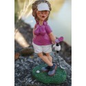 815.9019 FIGURINE METIER CARICATURE GOLFEUSE  GOLF COLLECTION  GREEN PUTT ROSE
