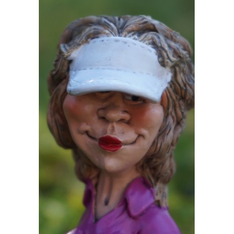 815.9019 FIGURINE METIER CARICATURE GOLFEUSE  GOLF COLLECTION  GREEN PUTT ROSE