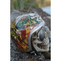 67109 TETE MORT  FIGURINE  CRANE   CASQUE  MOTO   HEROIC FANTASY  GOTHIQUE SKULL