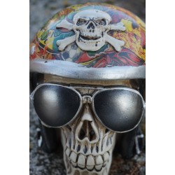 67109 TETE MORT  FIGURINE  CRANE   CASQUE  MOTO   HEROIC FANTASY  GOTHIQUE SKULL