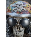 67109 TETE MORT  FIGURINE  CRANE   CASQUE  MOTO   HEROIC FANTASY  GOTHIQUE SKULL