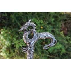 CA-0510 CANNE TETE  DE   DRAGON   GOTHIQUE HEROIC FANTASY CRANEO CRANIO DRAGO