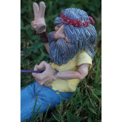 01412305  FIGURINE HIPPIE BRULE ENCENS  BABA COOL PEACE AND LOVE  CARICATURE