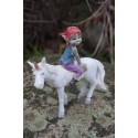 96163 A FIGURINE TROLL ELFE PIXIE AVEC LICORNE PIXIES FARFADET