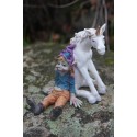 96163 D FIGURINE TROLL ELFE PIXIE AVEC LICORNE PIXIES FARFADET