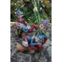 97276   2 COUPLES TRONC  FIGURINE  TROLLS PIXIES  LUTIN PIXIE ELFES FARFADET FEE