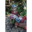 97276   2 COUPLES TRONC  FIGURINE  TROLLS PIXIES  LUTIN PIXIE ELFES FARFADET FEE