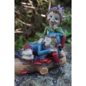 97276 B  COUPLE TRONC  FIGURINE  TROLL PIXIES  LUTIN PIXIE ELFES FARFADET FEE