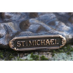 708.7496 FIGURINE STATUETTE ST MICHAEL ANGE ST PATRON ARCHANGE MICHEL 28 CM