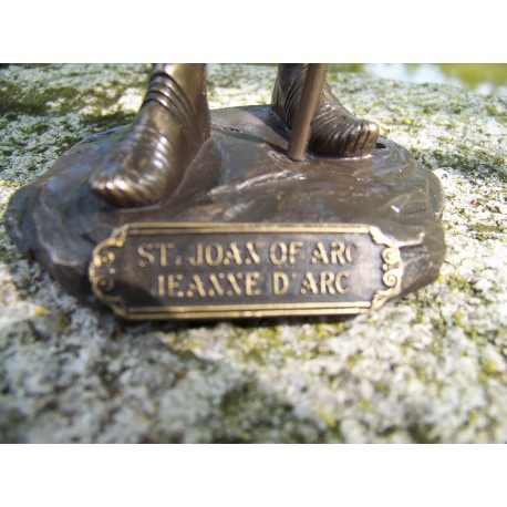 30164 FIGURINE STATUETTE STATUE JEANNE D'ARC AU SACRE STYLE BRONZE
