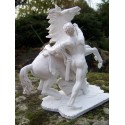 347794 FIGURINE SCULPTURE BLANCHE REPRODUCTION CHEVAL DE MARLY