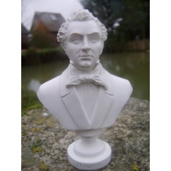 RE0107 FIGURINE STATUETTE REPRODUCTION BUSTE STYLE ALBATRE MUSICIEN SCHUBERT
