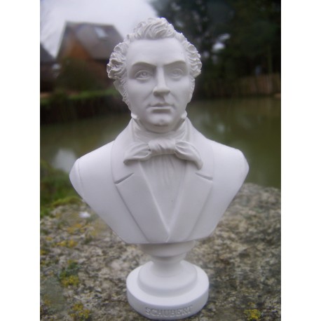 RE0107 FIGURINE STATUETTE REPRODUCTION BUSTE STYLE ALBATRE MUSICIEN SCHUBERT