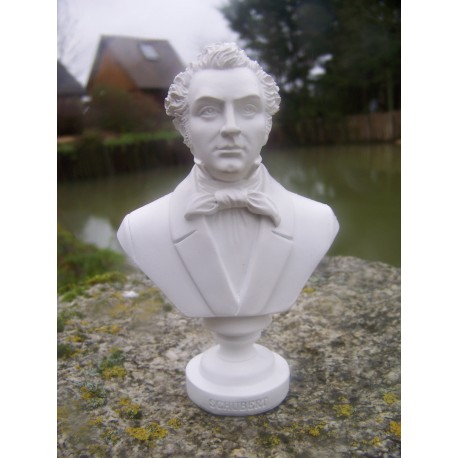 RE0107 FIGURINE STATUETTE REPRODUCTION BUSTE STYLE ALBATRE MUSICIEN SCHUBERT
