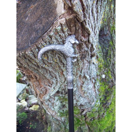 CA-032 CANNE GENTLEMAN POMMEAU CHEVAL HEROIC FANTASY GOTHIQUE FANTASTIQUE