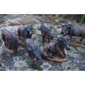 NA0629 FIGURINE STATUETTE FAMILLE SANGLIER MARCASSIN CHASSE GIBIER