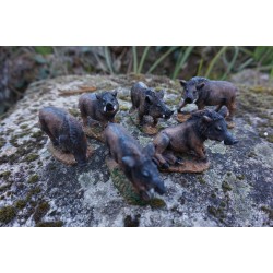 NA0629 FIGURINE STATUETTE FAMILLE SANGLIER MARCASSIN CHASSE GIBIER