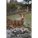 NA0666   FIGURINE  STATUETTE CERF CHASSE  A COURS FORET  ANIMAL