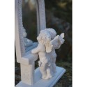 P728-179  MIROIR    FIGURINE STATUETTE   ANGE BLANC   MYSTIQUE CHERUBIN BEBE