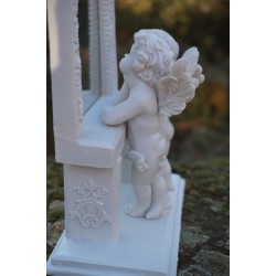 P728-179  MIROIR    FIGURINE STATUETTE   ANGE BLANC   MYSTIQUE CHERUBIN BEBE